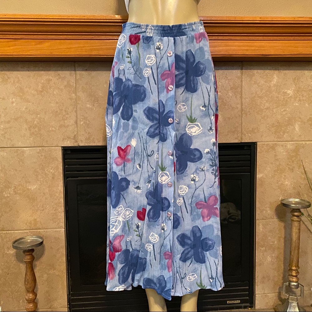 Vintage Skirt Dena Lauren Long Floral Skirt